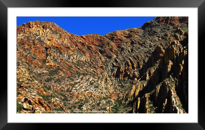 Exposed fold mountain Framed Mounted Print by Adrian Turnbull-Kemp