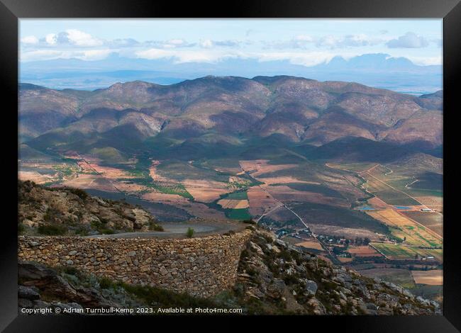View from the southern end of the Swartberg Pass Framed Print by Adrian Turnbull-Kemp