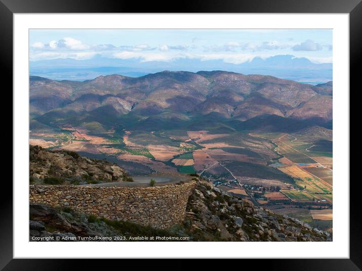 View from the southern end of the Swartberg Pass Framed Mounted Print by Adrian Turnbull-Kemp