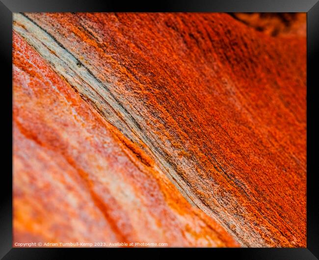Burnt ochre sandstone cutting Framed Print by Adrian Turnbull-Kemp