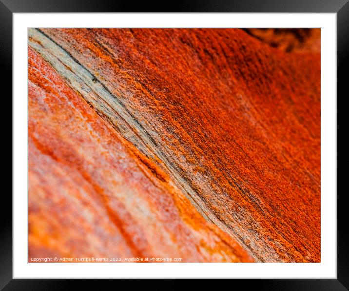 Burnt ochre sandstone cutting Framed Mounted Print by Adrian Turnbull-Kemp