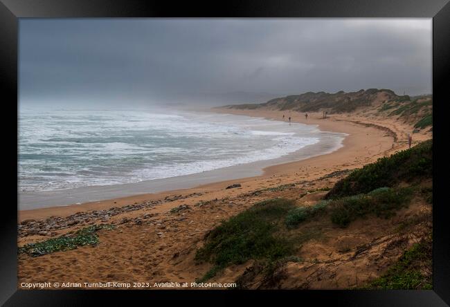 Fishermen fishing from the beach at Buffalo Bay, W Framed Print by Adrian Turnbull-Kemp