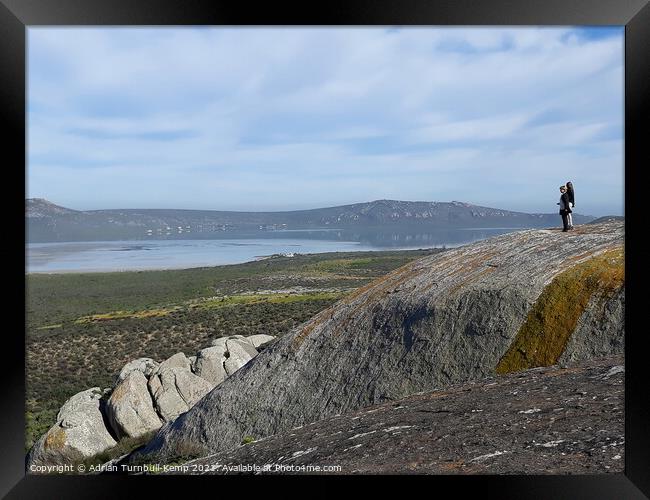 Admiring the view over Langebaan, Western Cape, South Africa Framed Print by Adrian Turnbull-Kemp