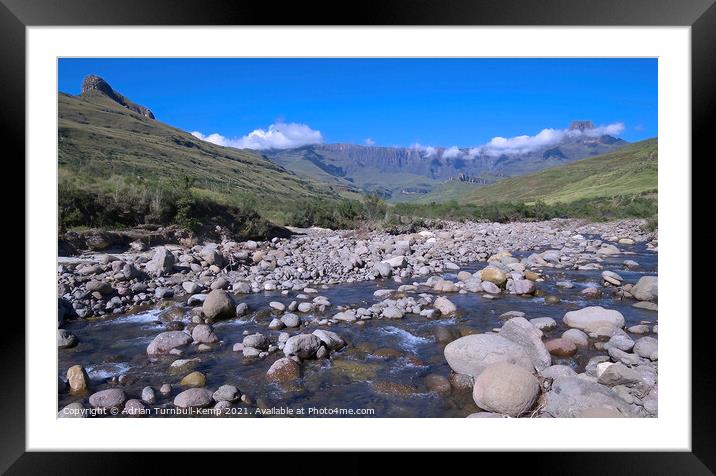 Tugela River, Amphitheatre, Northern Drakensberg, KwaZulu Natal Framed Mounted Print by Adrian Turnbull-Kemp