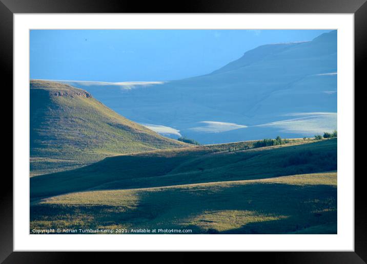 Lengthening shadows, Drakensberg foothills, Kwazulu Natal Framed Mounted Print by Adrian Turnbull-Kemp