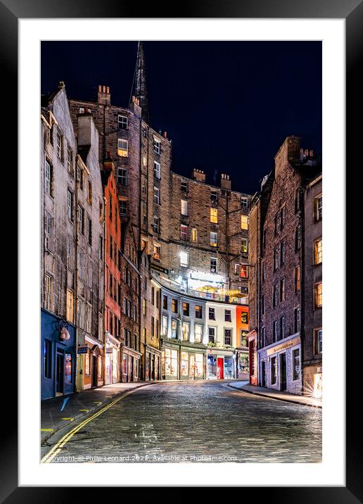 Victoria Street, Edinburgh, Scotland. Framed Mounted Print by Philip Leonard