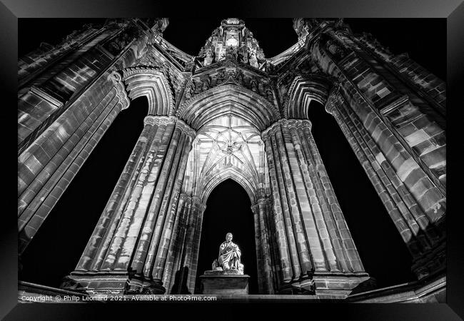Scott Monument Edinburgh Scotland. Framed Print by Philip Leonard
