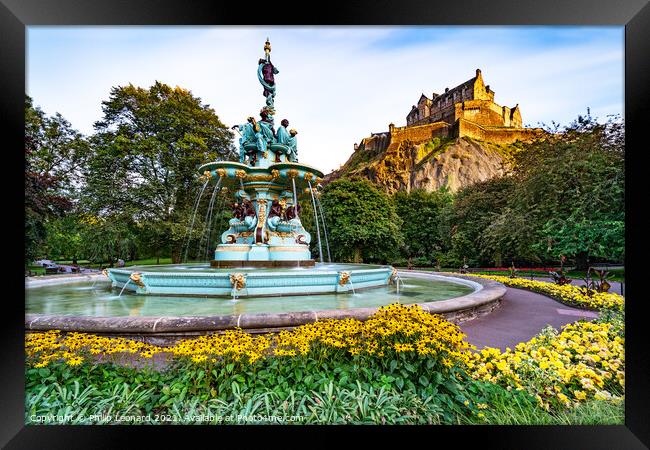 Ross Fountain and Edinburgh Castle Edinburgh Scotland. Framed Print by Philip Leonard