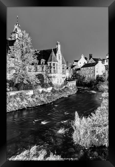 Dean Village at Night Edinburgh Scotland. Framed Print by Philip Leonard