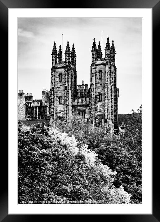 New College University of Edinburgh Scotland. Framed Mounted Print by Philip Leonard