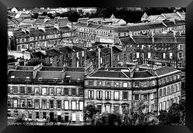Leopold Place with classic Edinburgh architecture forming patterns behind, Edinburgh Scotland. Framed Print by Philip Leonard