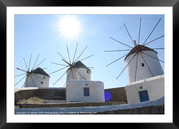 Mykonos Windmills Framed Mounted Print by Alister Firth Photography
