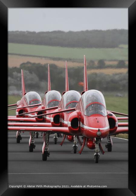 Red Arrows Taxiiing  Framed Print by Alister Firth Photography