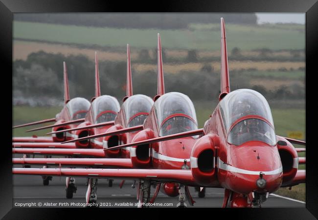 Red Arrows Taxiiing  Framed Print by Alister Firth Photography