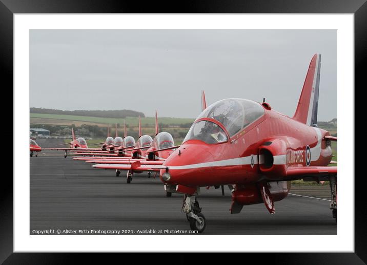 Red Arrows Taxiing Framed Mounted Print by Alister Firth Photography