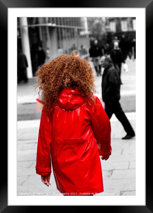 Red hair red coat Framed Mounted Print by Alister Firth Photography