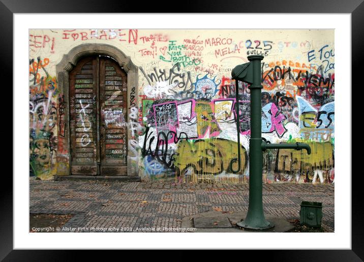 Others Lennon Peace Wall & Water Pump Framed Mounted Print by Alister Firth Photography