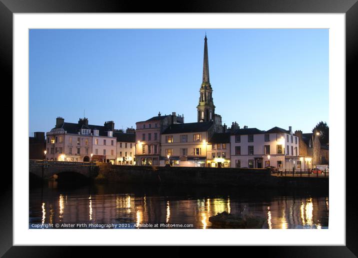 Ayr at Dusk -Spot the heron  Framed Mounted Print by Alister Firth Photography