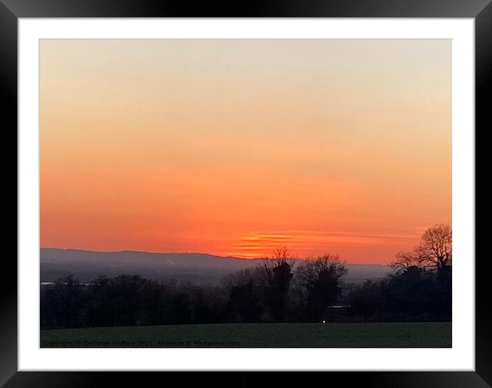 Sky after sunset Framed Mounted Print by Deborah Welfare
