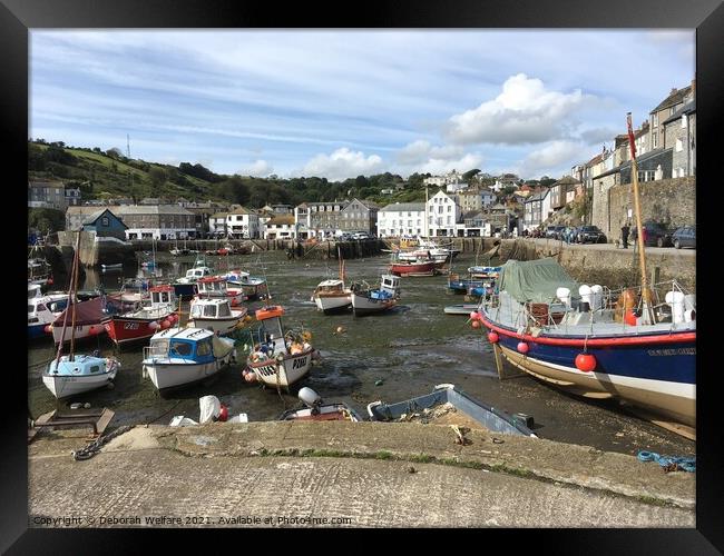 Mevagissy Harbour Cornwall Framed Print by Deborah Welfare