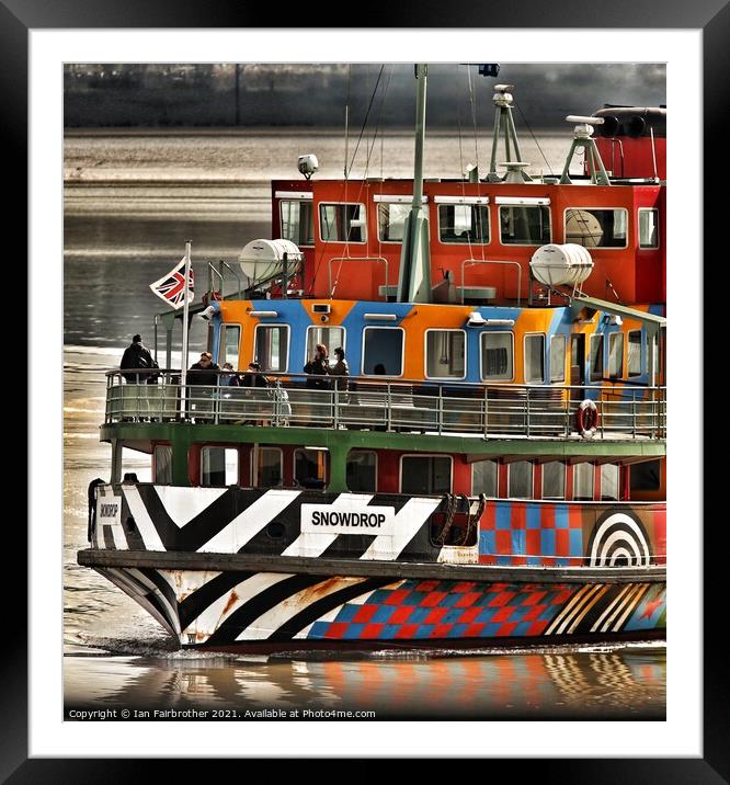 Ferry reflection  Framed Mounted Print by Ian Fairbrother