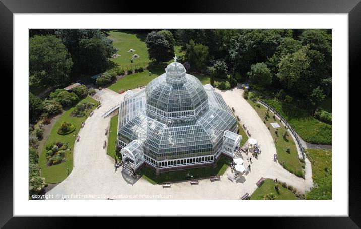 Palm House from the air  Framed Mounted Print by Ian Fairbrother