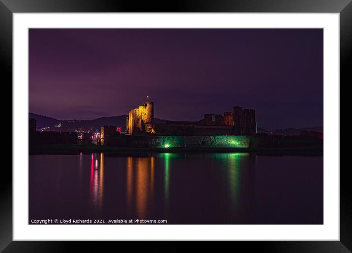 Caerphilly Castle Framed Mounted Print by Lloyd Richards
