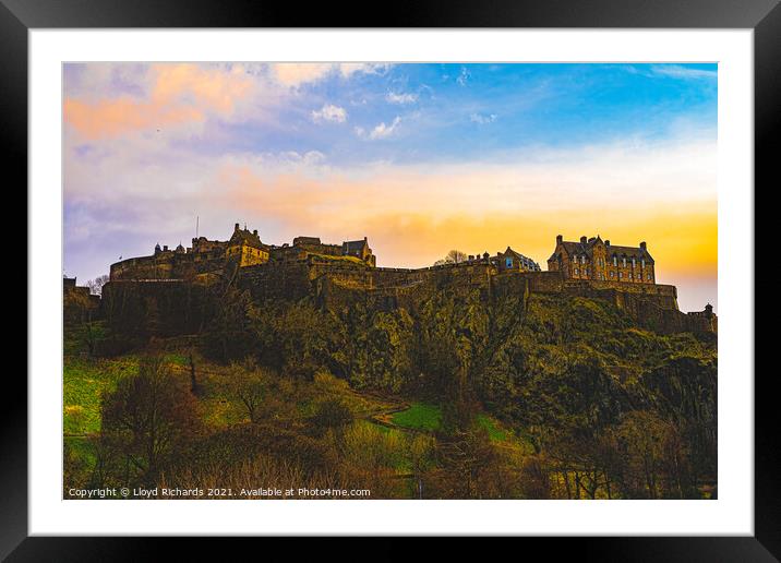Edinburgh Castle Scotland Framed Mounted Print by Lloyd Richards