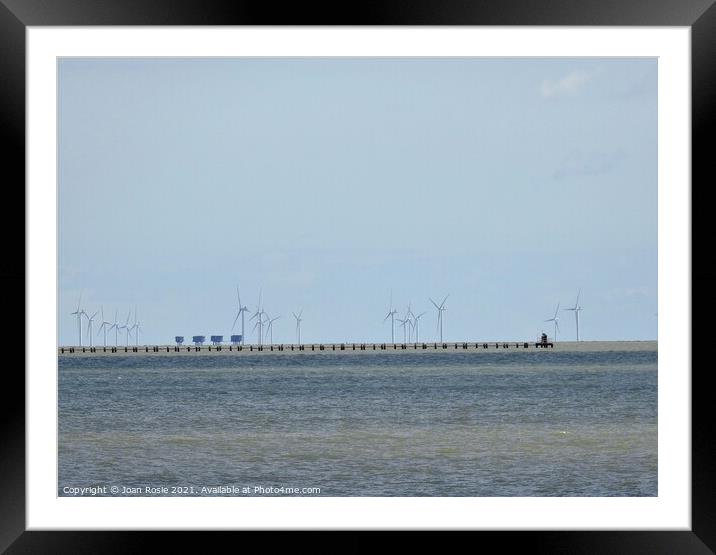 World War II forts/wind turbines in Thames Estuary Framed Mounted Print by Joan Rosie