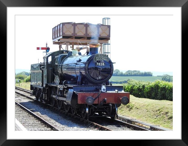 West Somerset Railway steam locomotive ready to move along track Framed Mounted Print by Joan Rosie