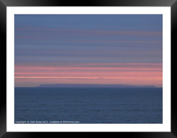 Lundy island at sunset Framed Mounted Print by Joan Rosie
