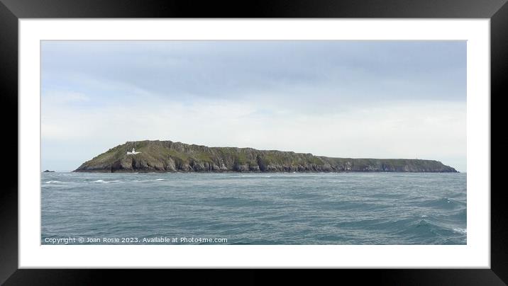 The west side of Lundy viewed from the sea Framed Mounted Print by Joan Rosie