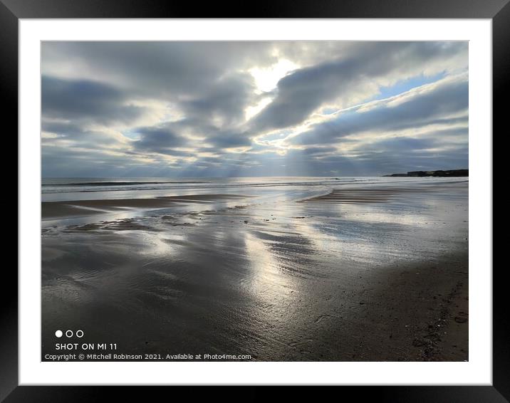 Sunrise on South Shields Beach Framed Mounted Print by Mitchell Robinson