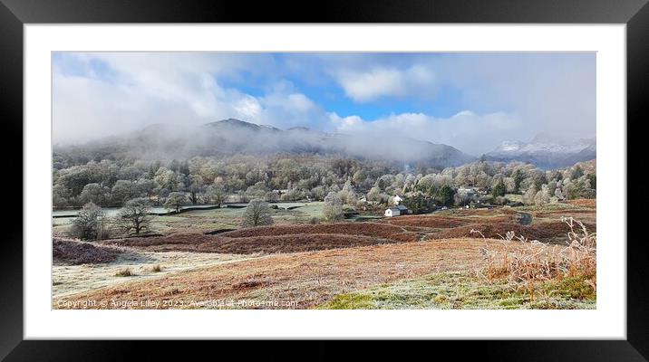 Elterwater Village Framed Mounted Print by Angela Lilley