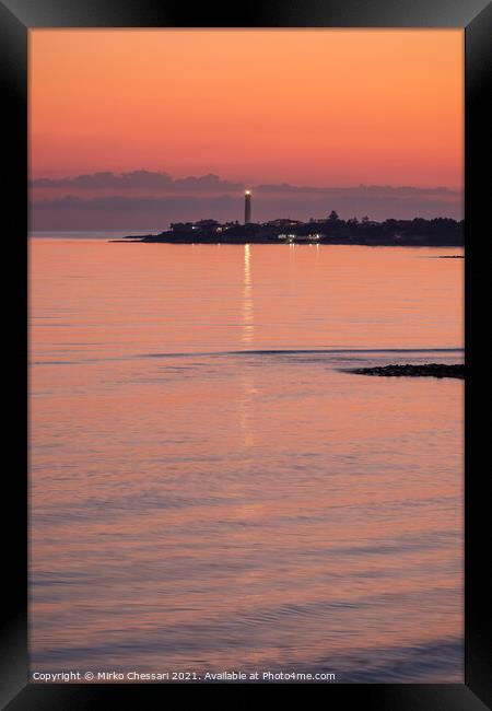 Punta Secca at the dusk, Sicily Framed Print by Mirko Chessari
