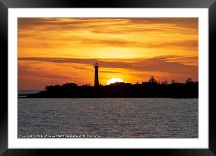 Sunset in Punta Secca, SIcily Framed Mounted Print by Mirko Chessari