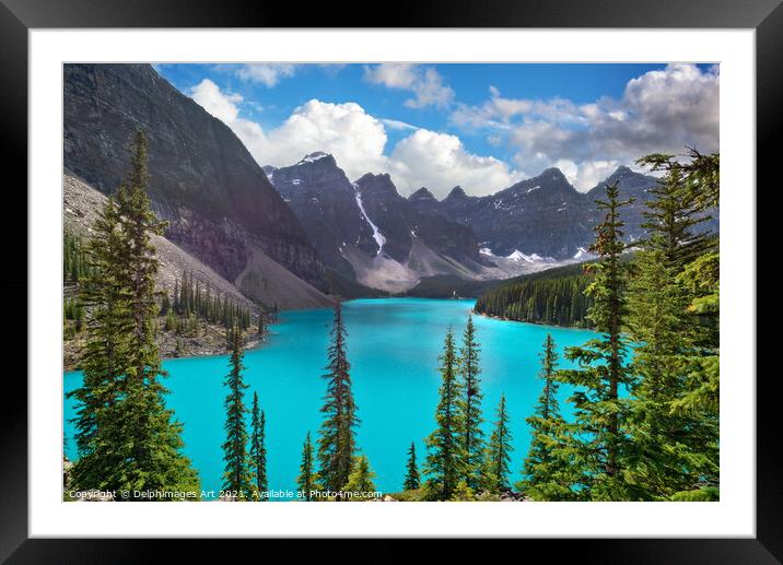 Moraine lake, Banff National Park, Canada Framed Mounted Print by Delphimages Art