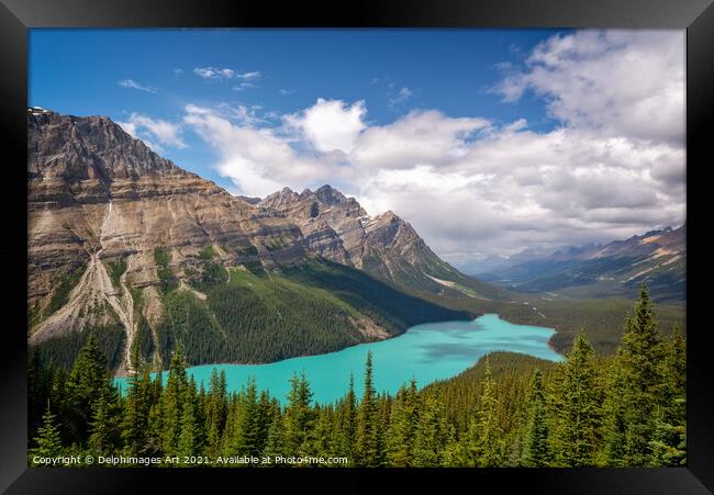Canada. Peyto lake in Banff National Park, Alberta Framed Print by Delphimages Art