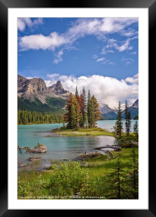 Maligne lake, Jasper National Park, Alberta Canada Framed Mounted Print by Delphimages Art