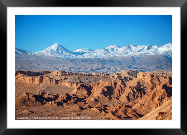 Moon Valley landscape in Atacama desert, Chile Framed Mounted Print by Delphimages Art