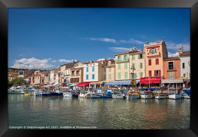 Cassis harbour on the French riviera, France Framed Print by Delphimages Art