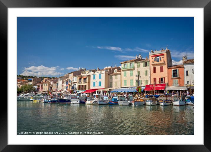 Cassis harbour on the French riviera, France Framed Mounted Print by Delphimages Art