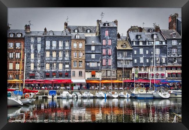 Old harbour of Honfleur, Normandy, France Framed Print by Delphimages Art