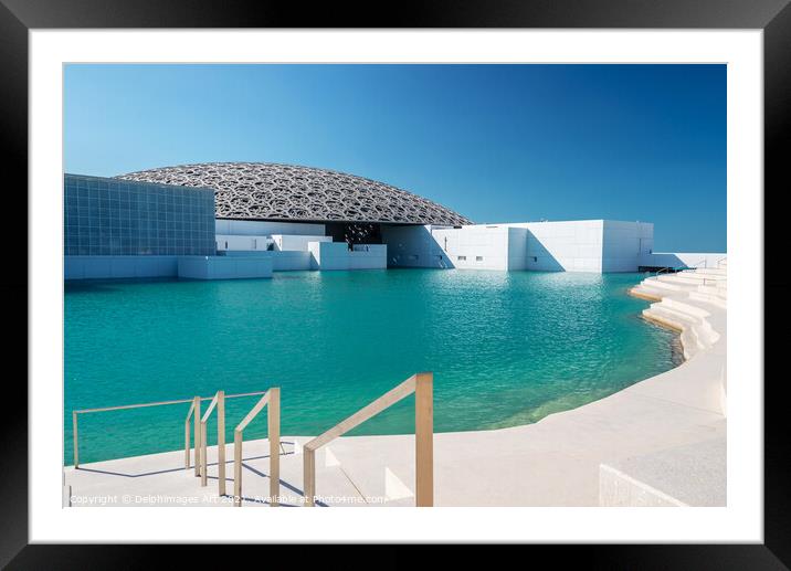 Louvre museum in  Abu Dhabi, United Arab Emirates Framed Mounted Print by Delphimages Art