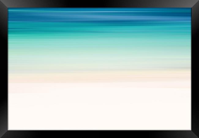 Ocean abstract, blue lagoon and white sand Framed Print by Delphimages Art