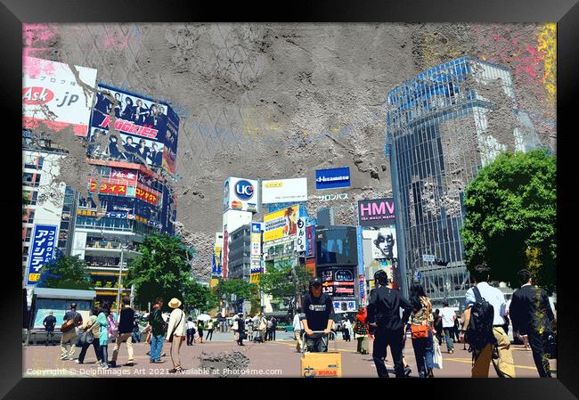 Tokyo, Japan. The famous crossing of Shibuya Framed Print by Delphimages Art