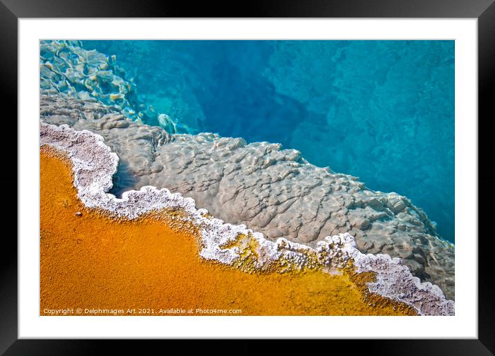 Yellowstone pool, detail of a hot spring Framed Mounted Print by Delphimages Art
