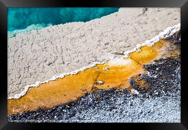 Hot spring, nature abstract in Yellowstone, USA Framed Print by Delphimages Art