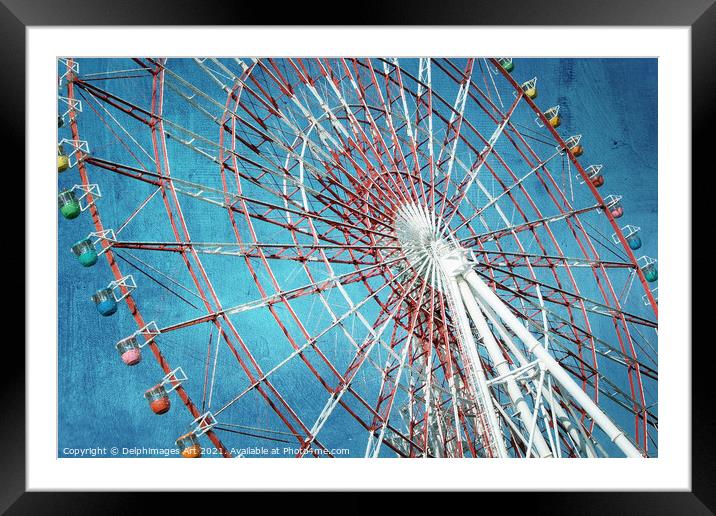 Ferris wheel, vintage carnival Framed Mounted Print by Delphimages Art