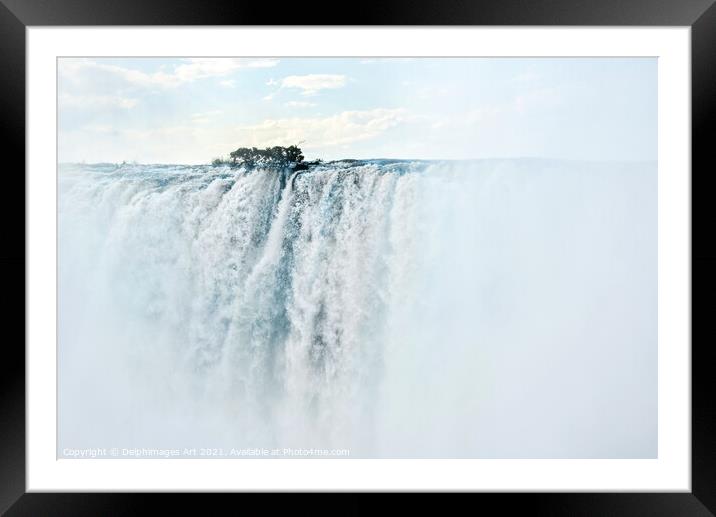 Victoria falls landscape on Zambezi river, Africa Framed Mounted Print by Delphimages Art